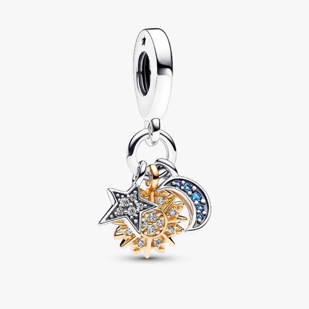 PANDORA Two-tone Celestial Triple Dangle Charm